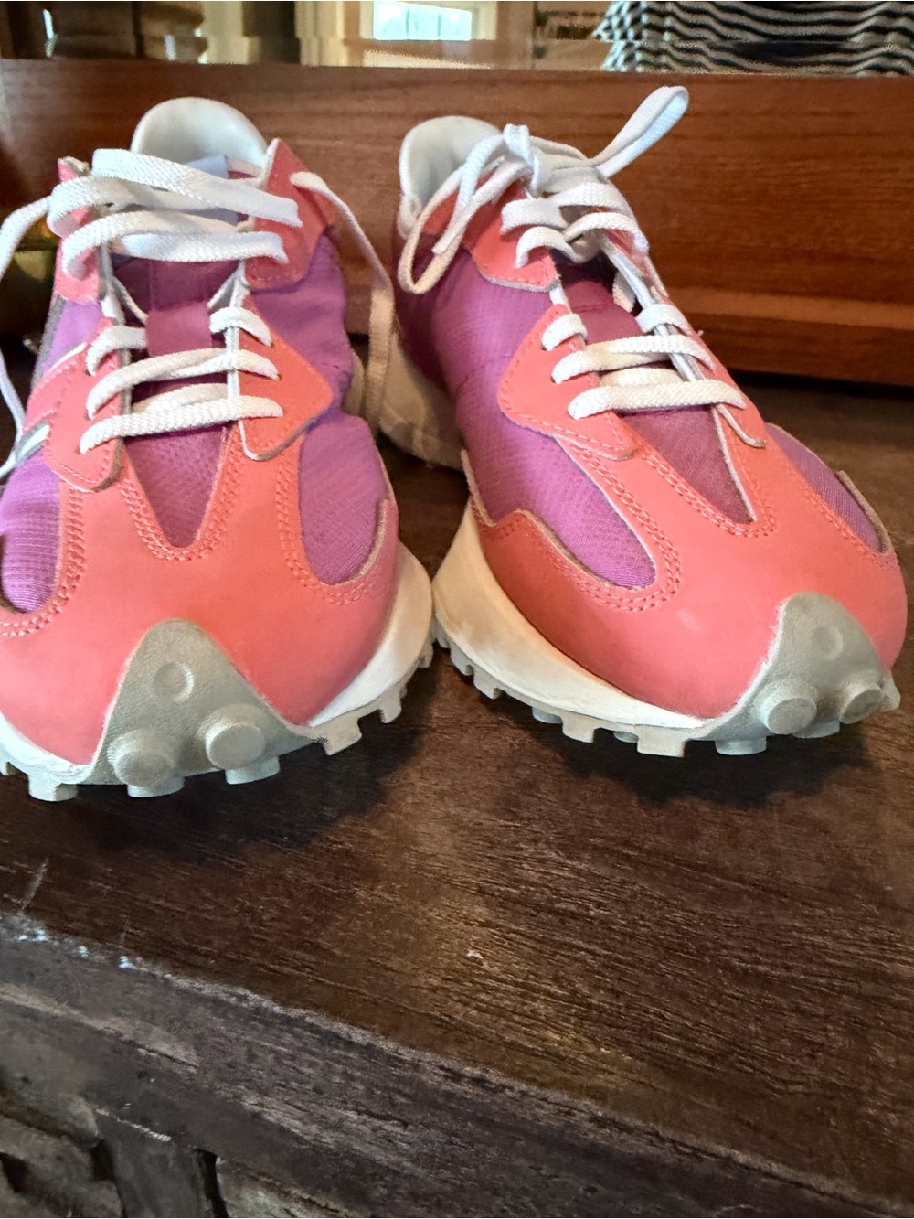 New Balance Women’s Pink and Purple Lace-Up Sneakers - Picture 6 of 10